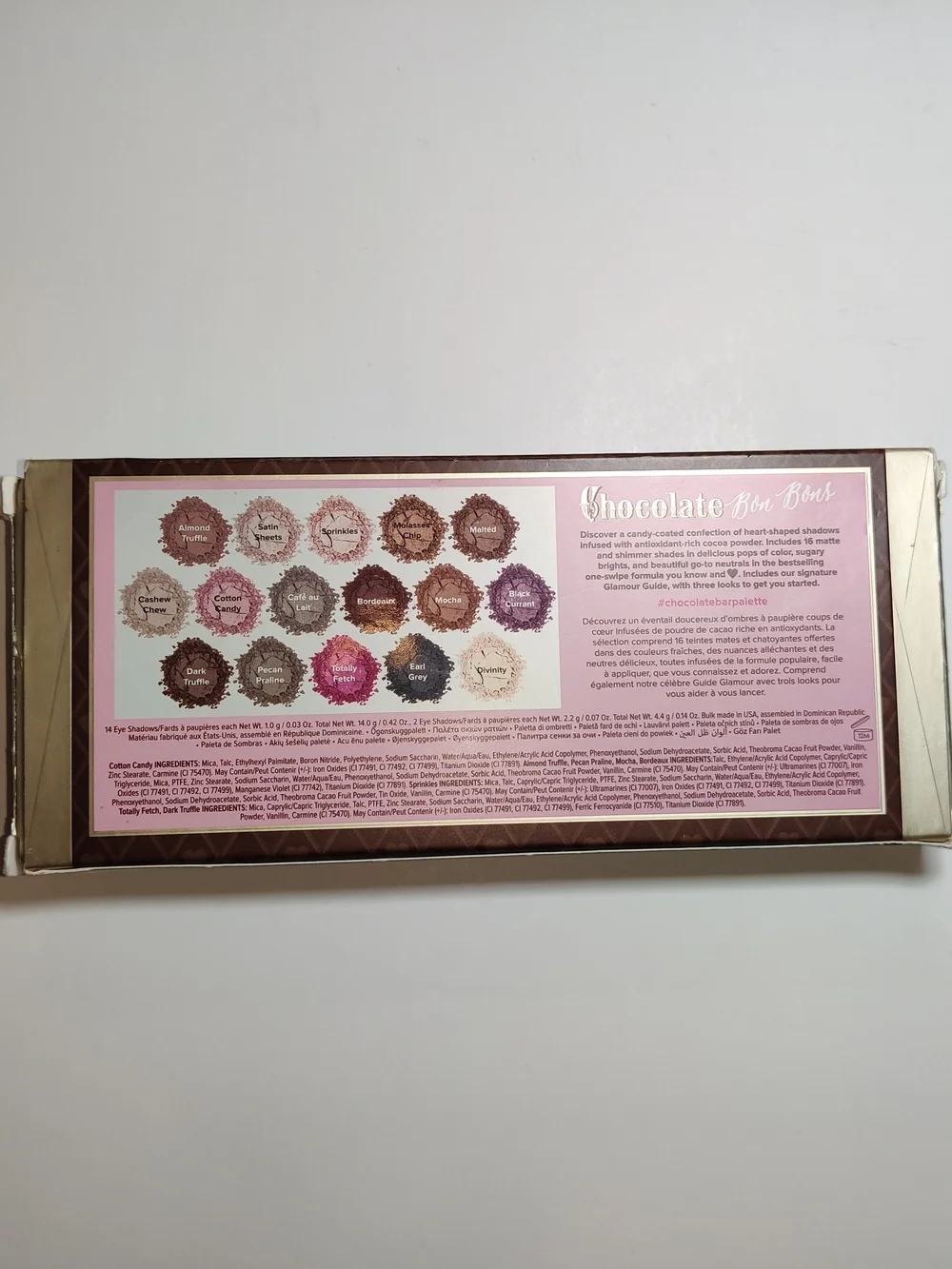Too Faced EyeShadow Palette CHOCOLATE BON BONS Collection full size W / Box New